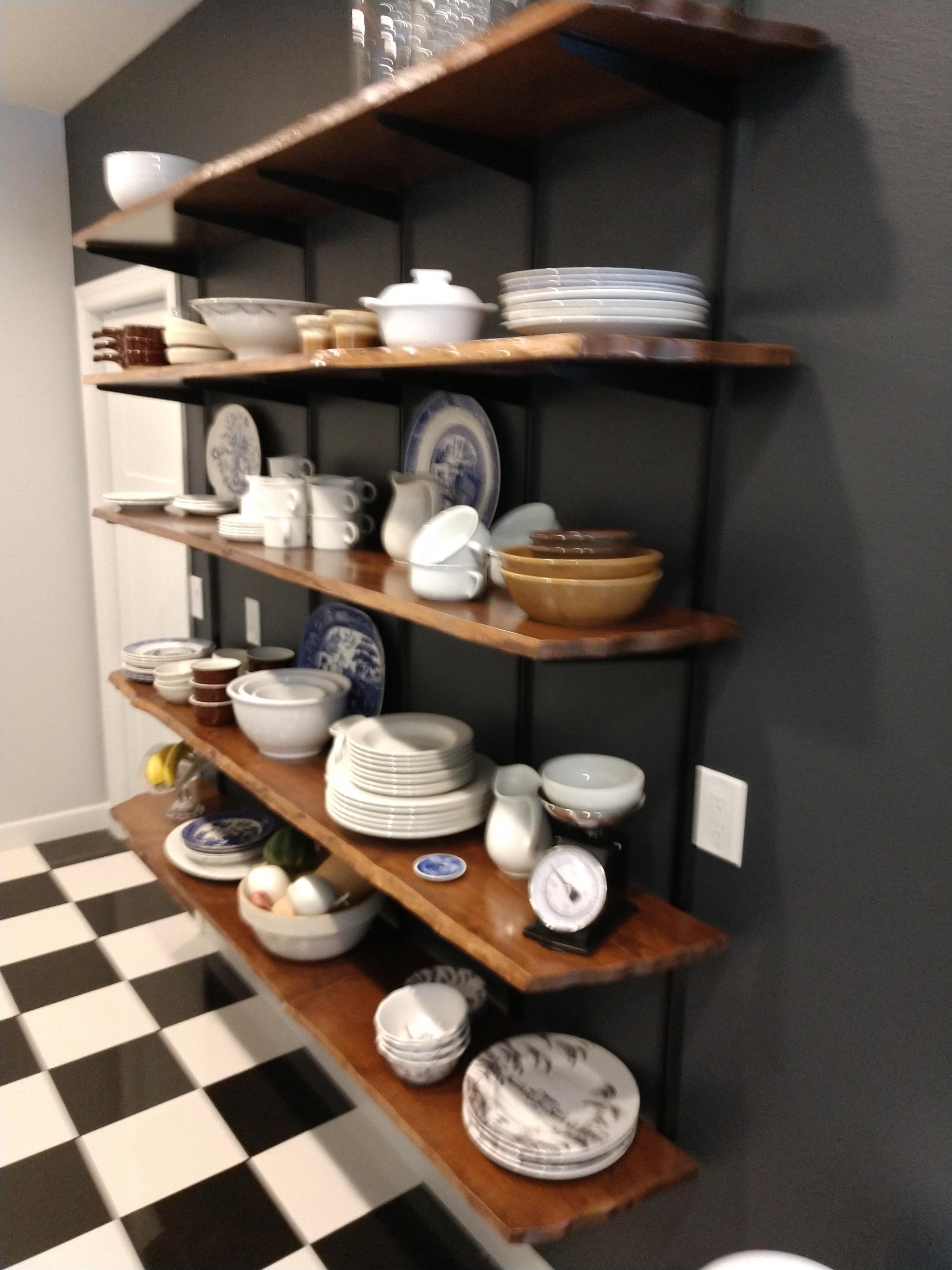 black shelving
